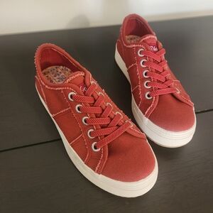 Women's Red Canvas Sneakers Blowfish